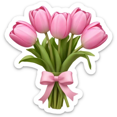 Cute Bouquet of Light pink tulips sticker