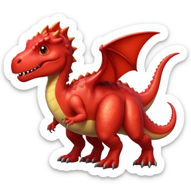 Dinosaur/dragon single scale that is red with the lining being black. sticker