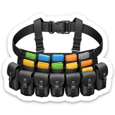 black military belt with pouches sticker