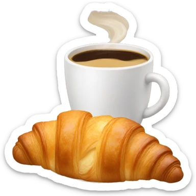 Croissant and coffee  sticker