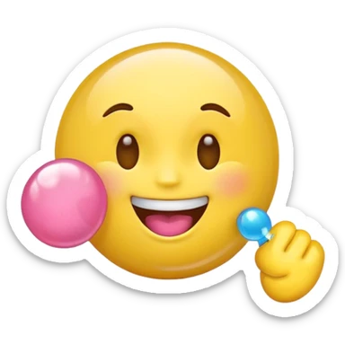 emoji blowing bubble gum  sticker
