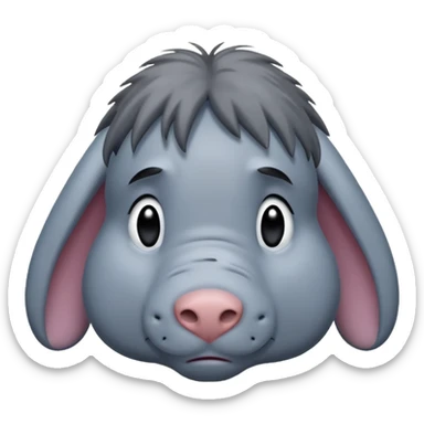 Sad Eeyore under a raining cloud sticker