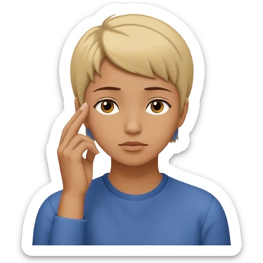 Mano en la sien (pensar) sticker