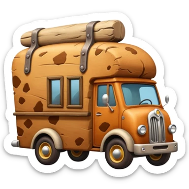  Prehistoric antique tall rocky Flintstones moving van  sticker
