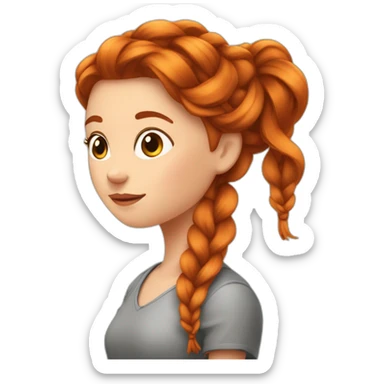 Fille rousse avec des tresse sticker