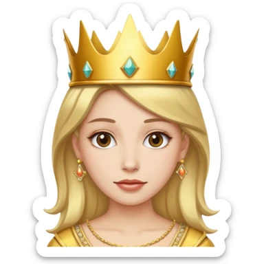 👩🏼‍🦱👸 sticker