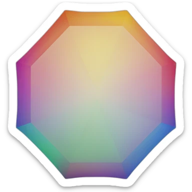 Hexagon of 6 equilateral triangles, each a different color of the rainbow sticker
