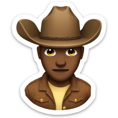 Cowboy hat shaking head eyes closed sticker
