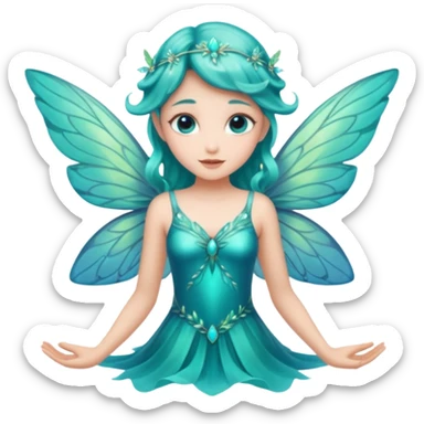 Turquoise fairy sticker