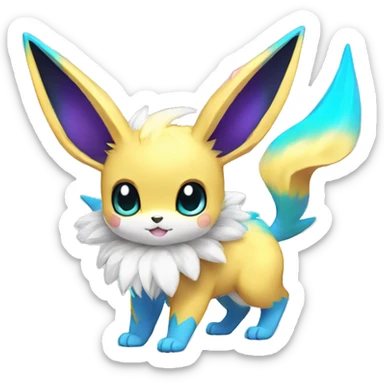 Shiny Colorful Kawaii Eeveelution-Cute-Pokémon-fusion full body sticker