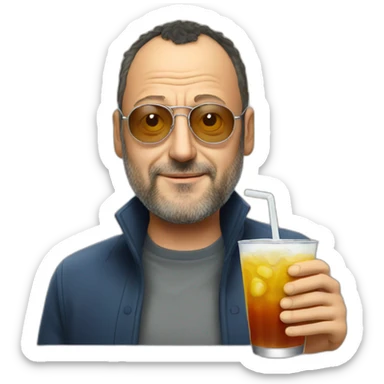 Jean Reno drink sticker