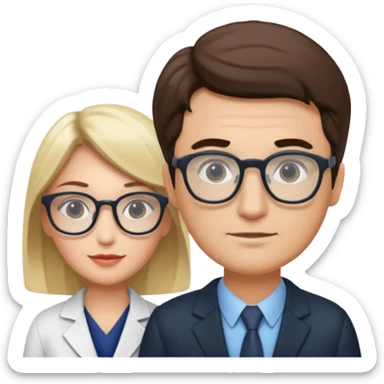 Perfect love. Psychologist girl and a futurologist man sticker