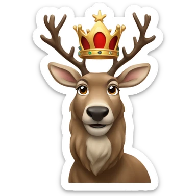 King and queen reindeer ￼ sticker