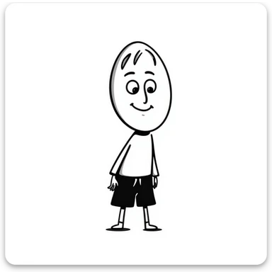 kaşık adam, a character made from a spoon, hand drawn doodle style sticker