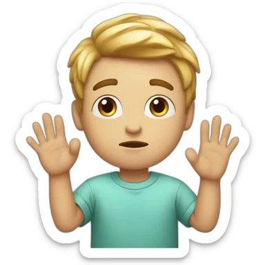 It was not me, I am innocent confused nervous little man raising palms up in surrender and staring sticker