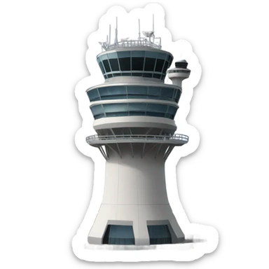 air traffic control tower, full size, modern, realistic sticker