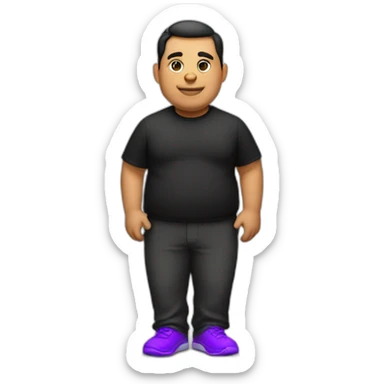 Fat latino with red pants and purple shoes and black shirt sticker