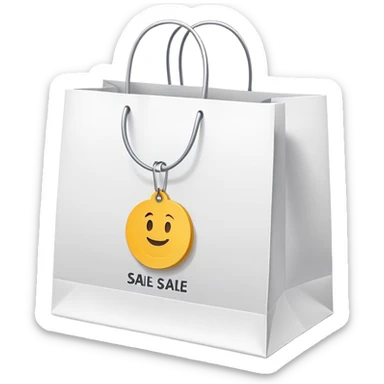 white shopping bags with sale tag




 sticker