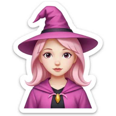 Wicked pink witch preppy girl  sticker