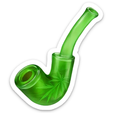 Small glass cannabis pipe sticker