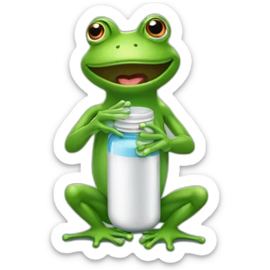 frog selling pharmaceuticals sticker