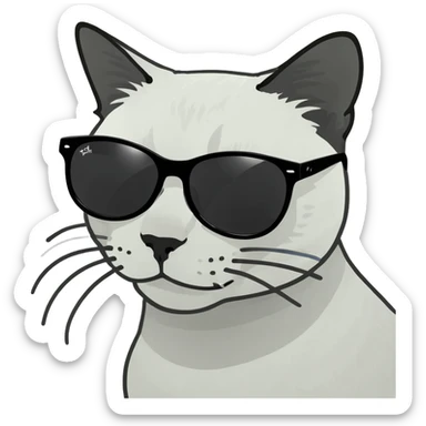 Cat wearing sunglasses sticker