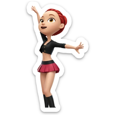 girl in a stylish skirt sticker