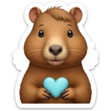 Capibara tierno enamorado sticker