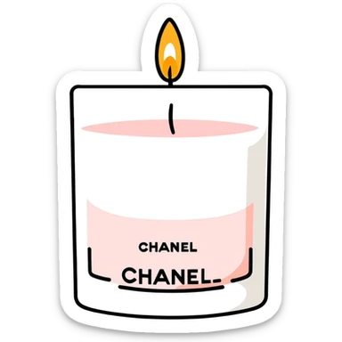 Light pink Chanel candle sticker