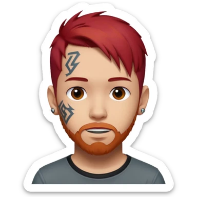 Mike Shinoda with red hair sticker