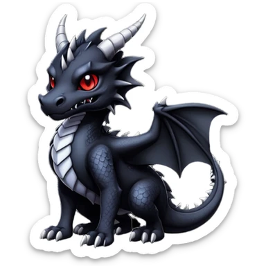 Gothic Badass Edgy Dark Mysterious Mystical Dragon-Beast-Fursona sticker