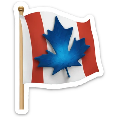 Canadian flag but with a blue maple leaf sticker