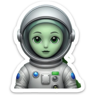 un alien sur la lune sticker