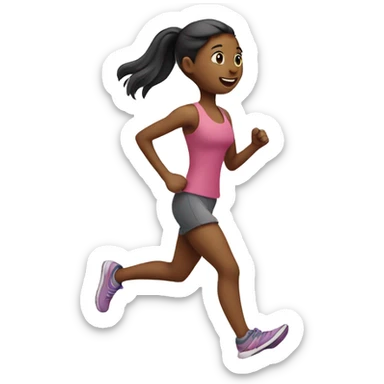 Girl running on a treadmill  sticker