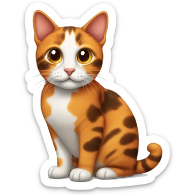 tortishell and orange cat sticker