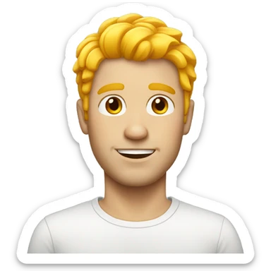 white man with bright hair sticker