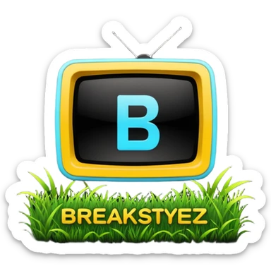un gif texte qui défile  "BREAKSTYLEZ TV"  change de couleur sur fond noir sticker