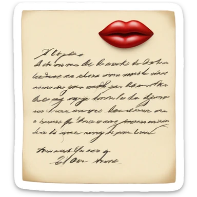 love letter with kiss sticker
