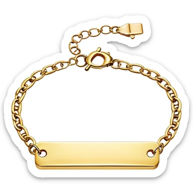 Horizontal gold bar bracelet with chain  sticker