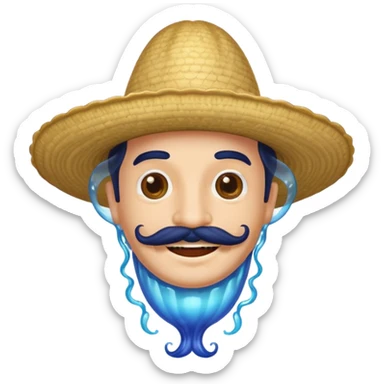 Un portugais avec une moustache mexicaine qui rigole  sticker