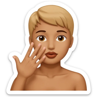 🤔 this hand pose with this 😗 face sticker