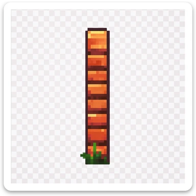 Make the brick wall appear very narrow, as if viewed directly from the side in profile. Keep the pixel art style. sticker