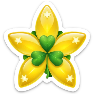 real cosmos star, but with clover, to make star look like lucky star, but main point is star, make it more star like real star emoji sticker