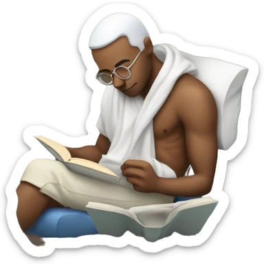 white men chilling with book sticker