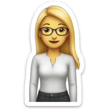 young woman ux researcher sticker