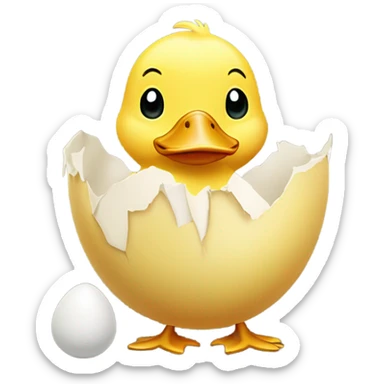 Hatching duck sticker
