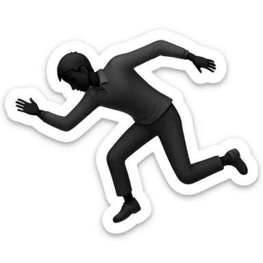 a silhouette of a man faling sticker