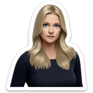 blonde girl with blue eyes sticker