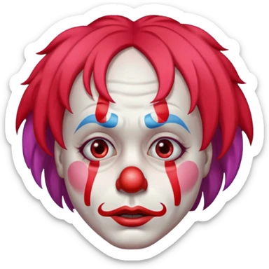 very sad clown sticker