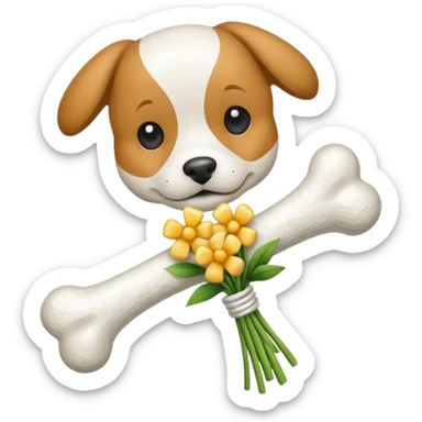 Dog bone bouquet  sticker